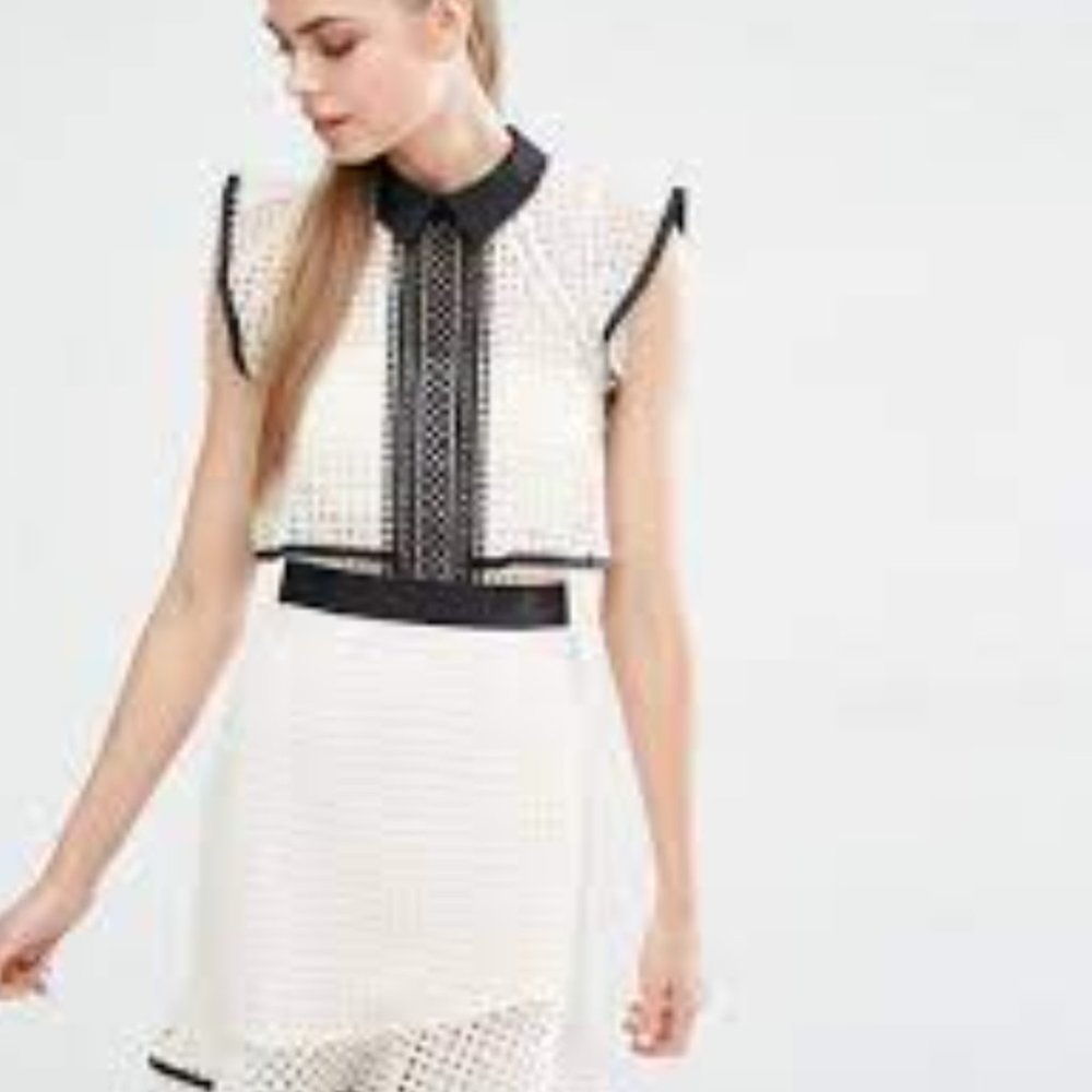 Self Portrait White Lace Dress Size 6